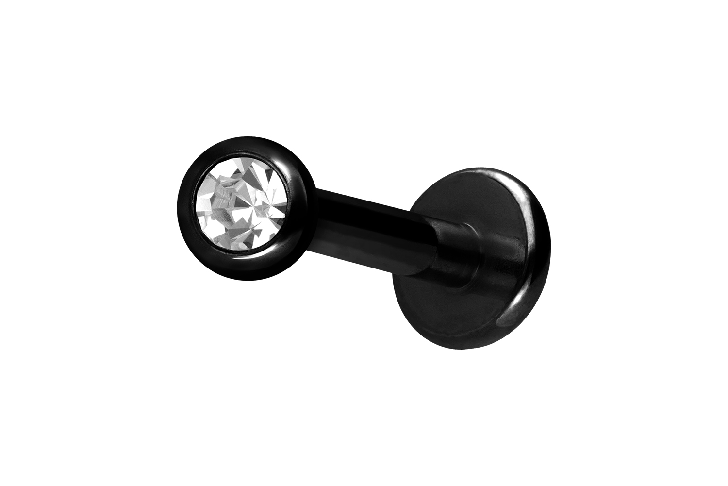 Titan Labret Piercing mit Innengewinde KRISTALL